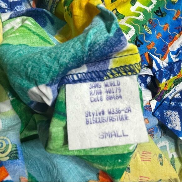 90s‎ Jams World Floral Tropical Flowy Printed Mini Dress Tiered Vintage S - Picture 8 of 10